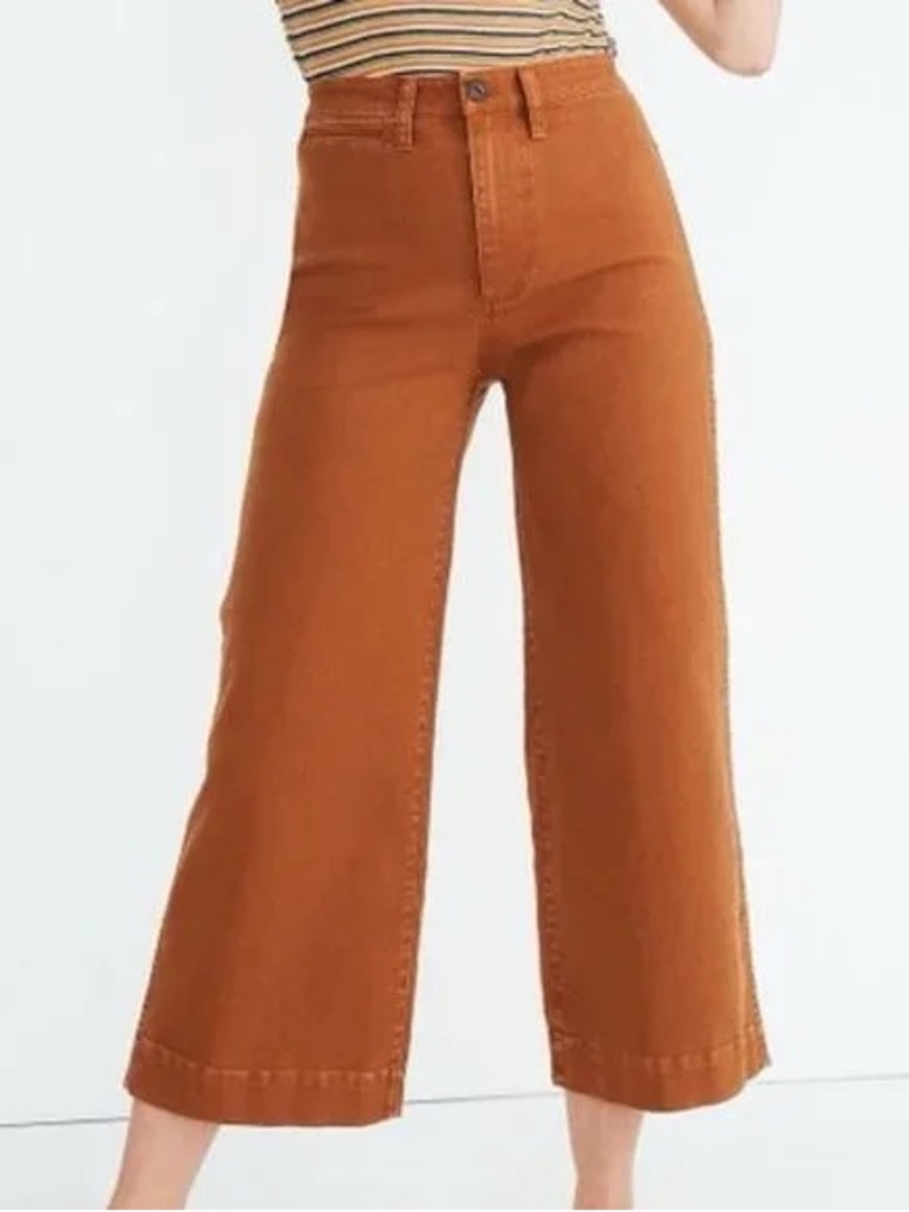 Madewell Emmett Wide Leg Cropped Pants - Rust / Orange - 27